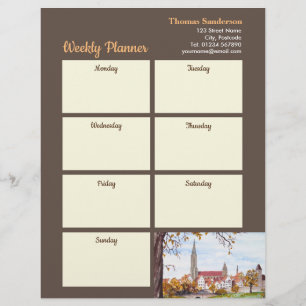 Veckovis planner Ulm-katedral i Tyskland målning Brevhuvud