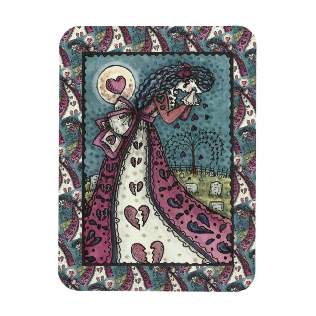 VECKOVVECENTINER MED HJÄRTAT HJÄRTAT VECKOR, CEMET MAGNET (Vertikal)