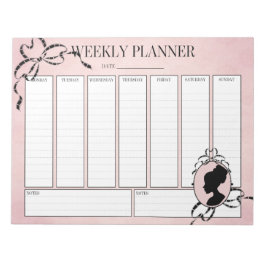 Vecly Planner Victorian Stil 60-talets Cameo-Antec Anteckningsblock
