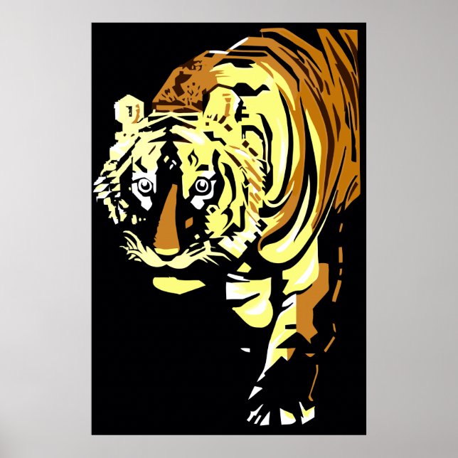 Vector art deco tiger poster (Framsidan)
