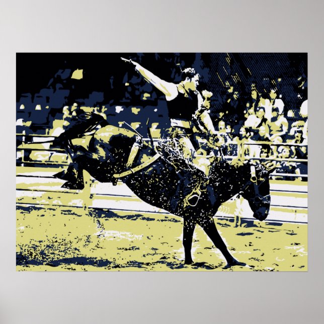 Vector art, Rodeo cowboybuckande bronco Poster (Framsidan)