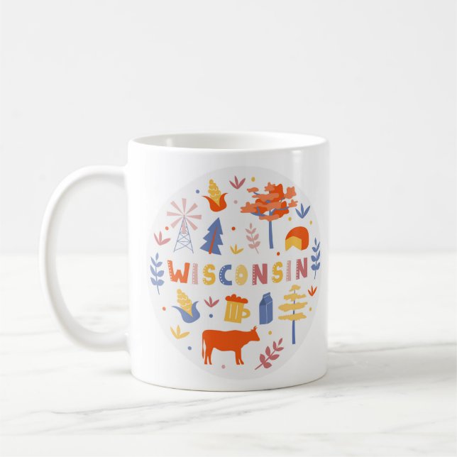 Vector Art Wisconsin Temastatussymboler Kaffemugg (Vänster)