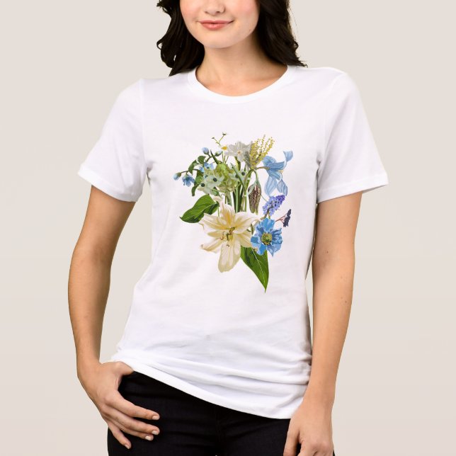 Vector blommigt bouquet design: trädgårdssommaren  t shirt (Framsida)
