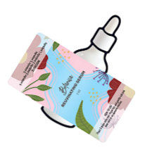 Vector Botanical Serum Dropper Flaska-etiketter