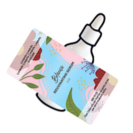 Vector Botanical Serum Dropper Flaska-etiketter Fraktsedel