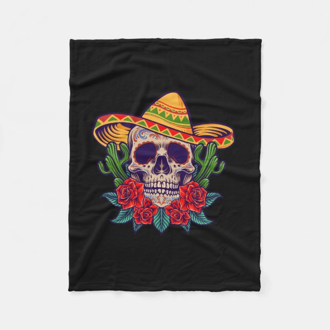 Vector cinco de mayo mexican skallillustration fleecefilt (Framsidan)