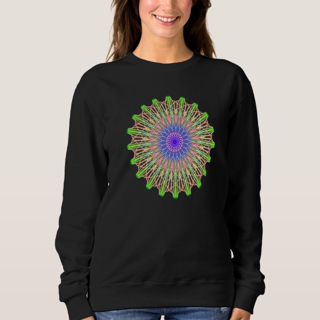 Vector Circle Pattern In Green Violet Pink   T Shirt (Framsida)
