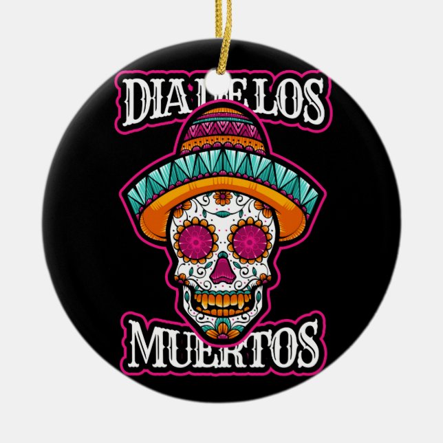 Vector de los muertos, day of the dead skalle julgransprydnad keramik (Framsidan)