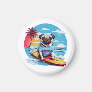 Vector hund surfing i vågar magnet
