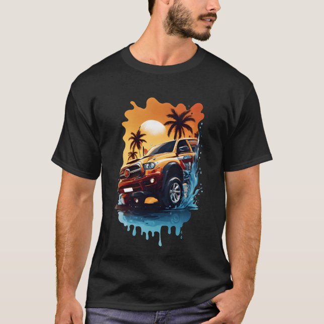 Vector illustration car wallpaper design friend re t shirt (Framsida)
