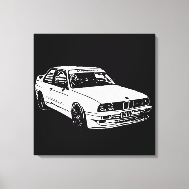Vector Image BMW E30 Canvastryck (Framsida)