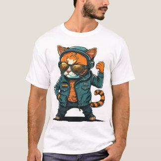 Vector Katt Karaktär T-Shirt