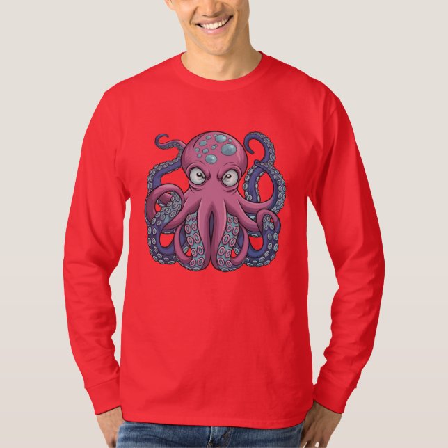 Vector Octopus Monster T-Shirt Design - Edo Ukiyo (Framsida)