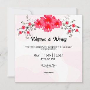Vector of Blommigt Wedding-inbjudningskort Inbjudningar