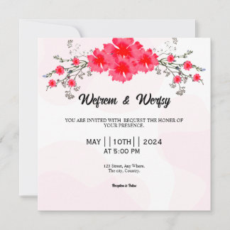 Vector of Blommigt Wedding-inbjudningskort Inbjudningar
