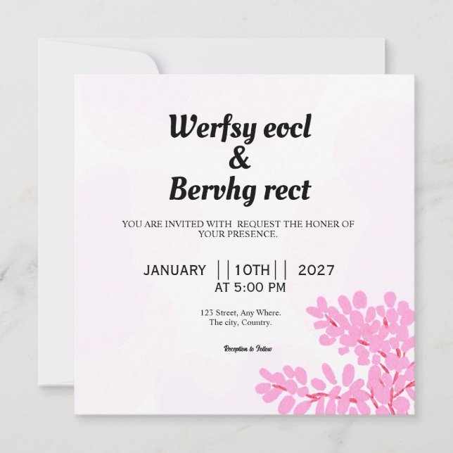 Vector of Blommigt Wedding-inbjudningskort Inbjudningar (Framsida)