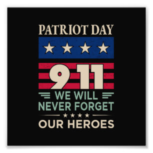 Vector patriot dag 9 11 kommer vi aldrig att glömm fototryck