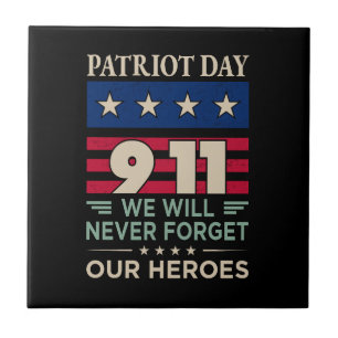 Vector patriot dag 9 11 kommer vi aldrig att glömm kakelplatta