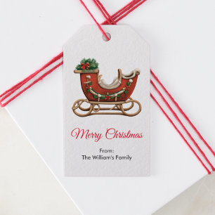 Vector Santa Sleigh Presentetikett