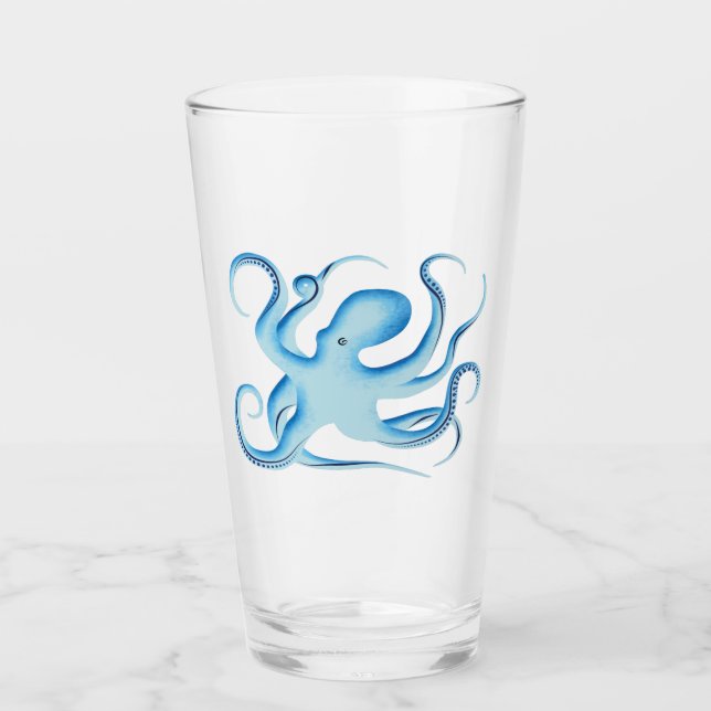 Vector Silhouette of Blue Octopus Glaskopp (Framsida)
