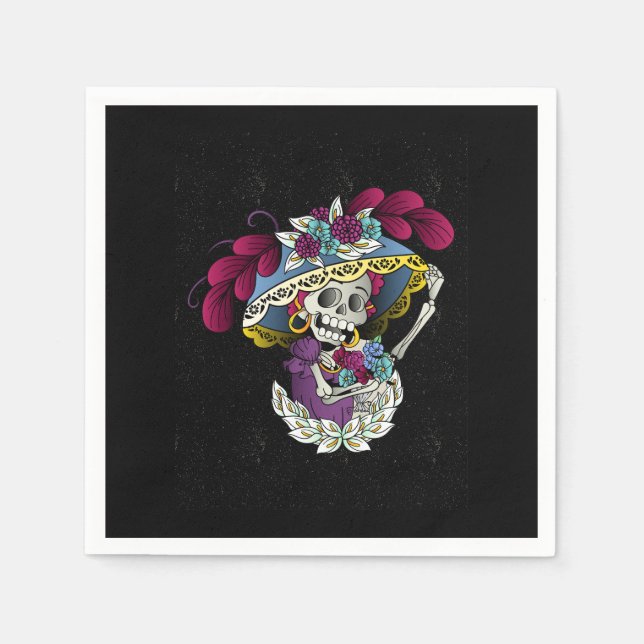 Vector skallmexican catrina pappersservett (Framsidan)