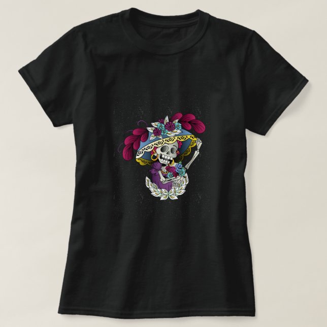 Vector skallmexican catrina t shirt (Design framsida)