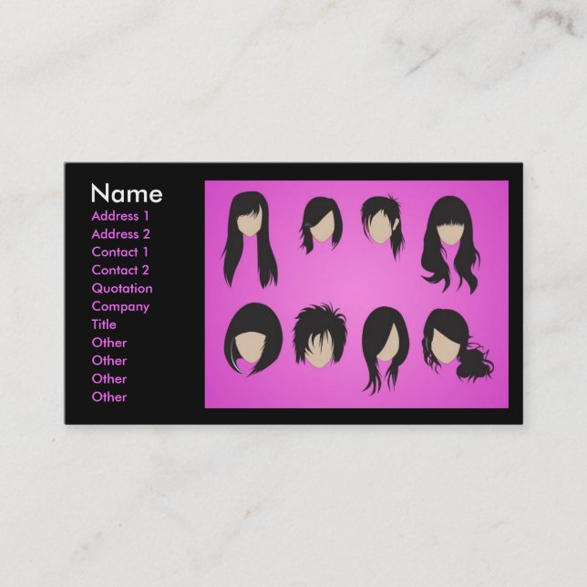 vectorvaco_09102001_hair_stil_stor, Namn, Add... Visitkort (Framsida)