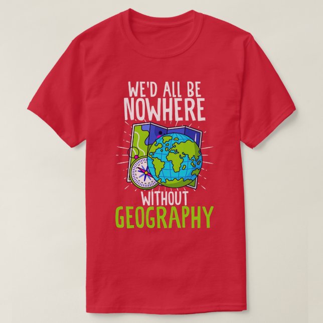 Ved alla befinna sig ingenstans utan geografiskt u t shirt (Design framsida)