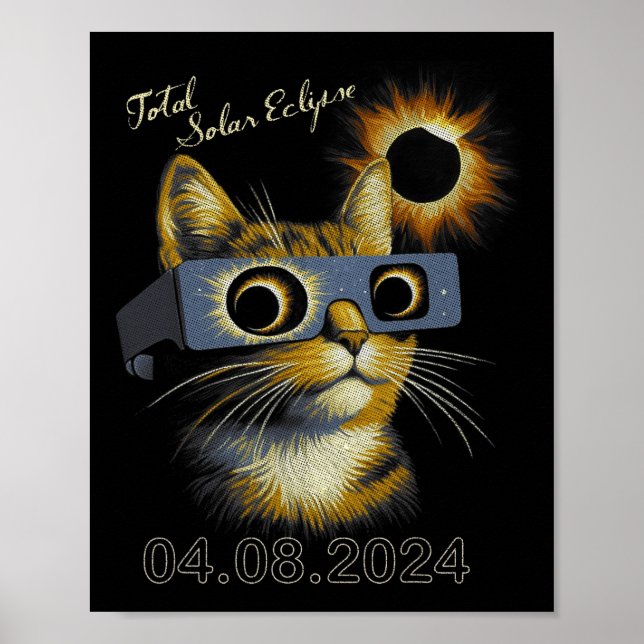 Ved totalt solfångarglasögon 2024 poster (Framsidan)
