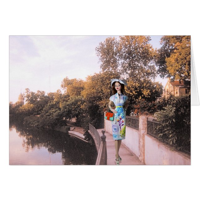 VEDA:s VIRTUELLA VACATION: San Antonio River, Texa Hälsningskort (Framsidan Horizontal)