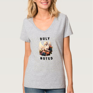 Vederbörligt noterad ritning - svart text t shirt