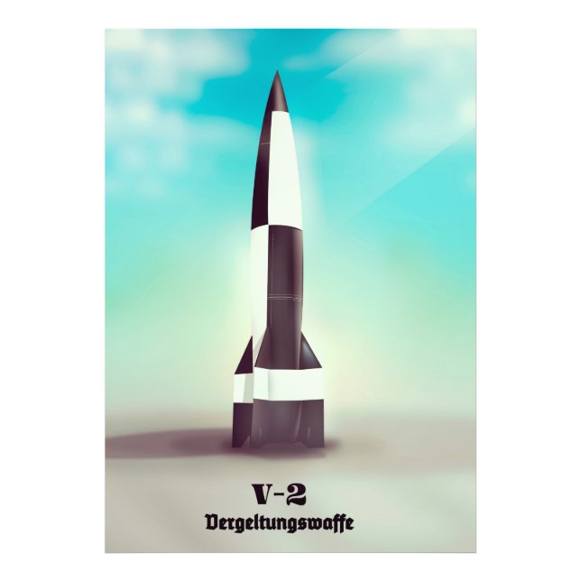 Vedergällningsvapen V2-raket Fototryck (Framsidan)
