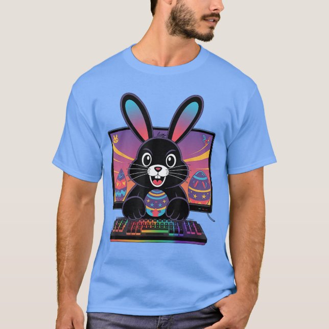 Vedo Gamer Easter Day Funny Gaming Bunny For Gamer T Shirt (Framsida)