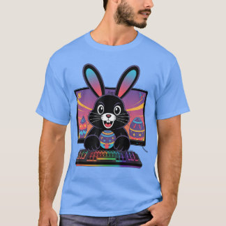 Vedo Gamer Påskdag Rolig Spelande Kanin För Gamer T Shirt