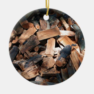 vedträ julgransprydnad keramik