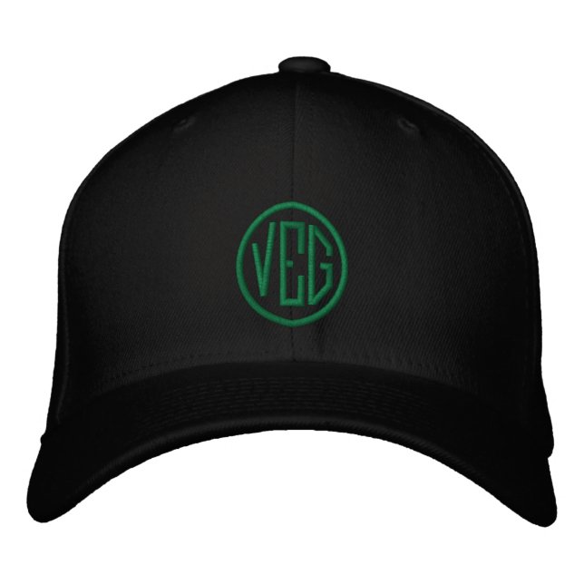 Veg - Vegetarian Emboried Hat Broderad Keps (Framsida)