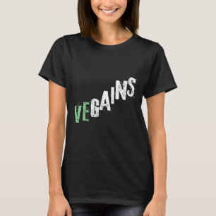 Vegains Gym Inspired Text Vegan Fitness T Shirt