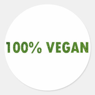 Vegan 100% runt klistermärke