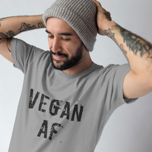 Vegan AF Funny Mörk Grått T Shirt