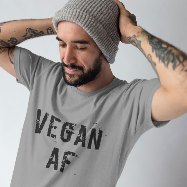 Vegan AF Funny Mörk Grått T Shirt (Skapare uppladdad)