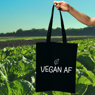 Vegan AF, minimalistiskt Löv Tygkasse