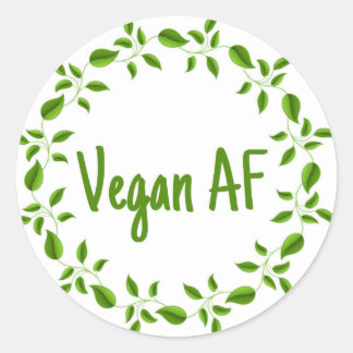 Vegan AF, Vegan Sticker, Vaganism Vegetarian Runt Klistermärke