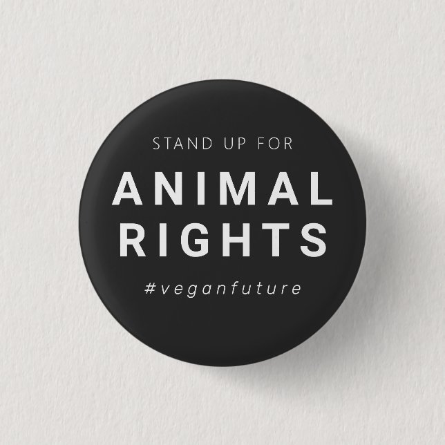 Vegan Animal Högers Minimal typografi  Knapp (Framsida)