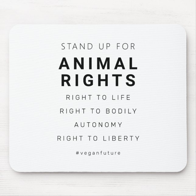 Vegan Animal Högers Minimal typografi Musmatta (Framsidan)