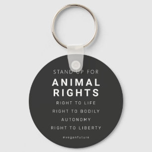 Vegan Animal Högers Minimal typografi Nyckelring