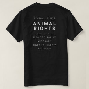 Vegan Animal Högers Minimal typografi T-Shirt