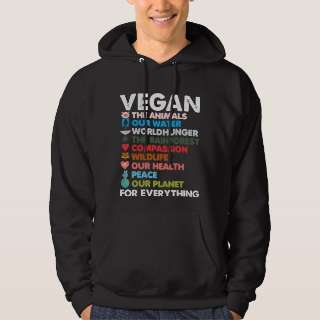 Vegan Animal Högers Protect Earth Health Planet Hoodie (Framsida)