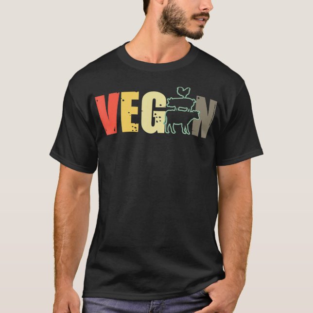 Vegan Animal Lover Vegetarian Foodie Vegetable Die T Shirt (Framsida)