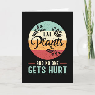 Vegan Animal Vegetarian Retro Veganism Funny Gift Kort