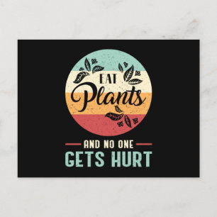 Vegan Animal Vegetarian Retro Veganism Funny Gift Vykort